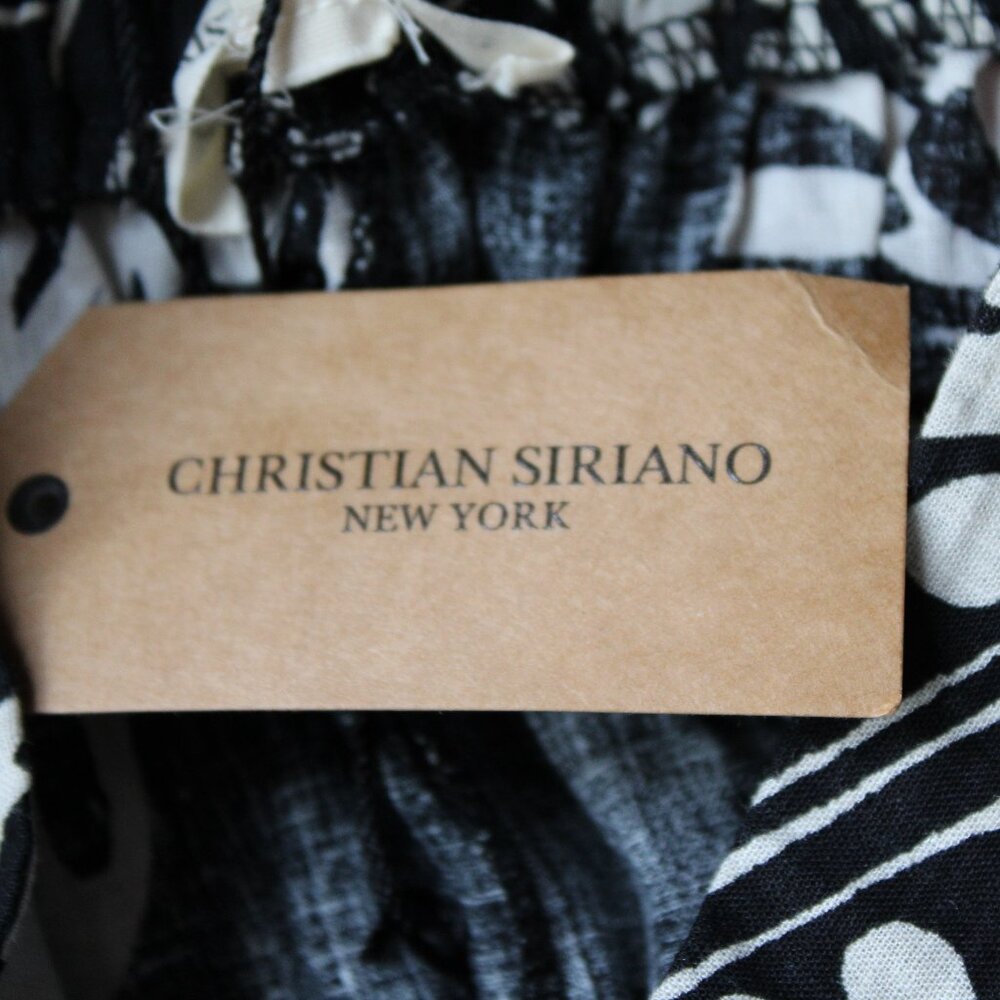NWT Christian Siriano Black Cream Floral Linen Blend Resort Pants Designer XS - Picture 10 of 10